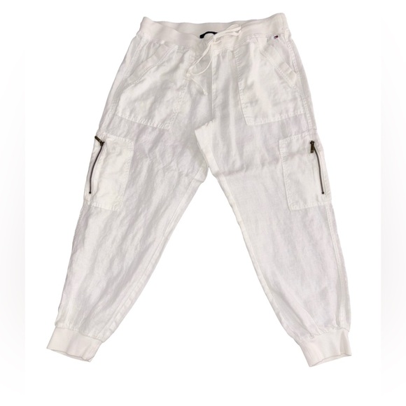 Tommy Hilfiger Pants - Tommy Hilfiger White 100% Linen Jogger Pants Size Small Coastal Resort Chic